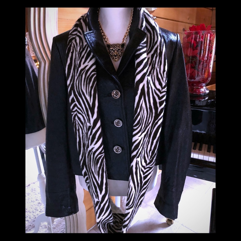 Leather Jacket and Scarf